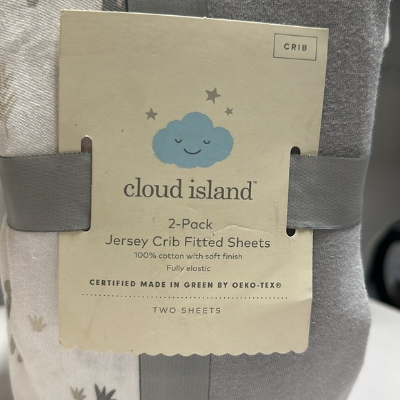 NWT Crib Fitted Jersey Sheets Giraffes/Dark Gray 2pk - Picture 6 of 8